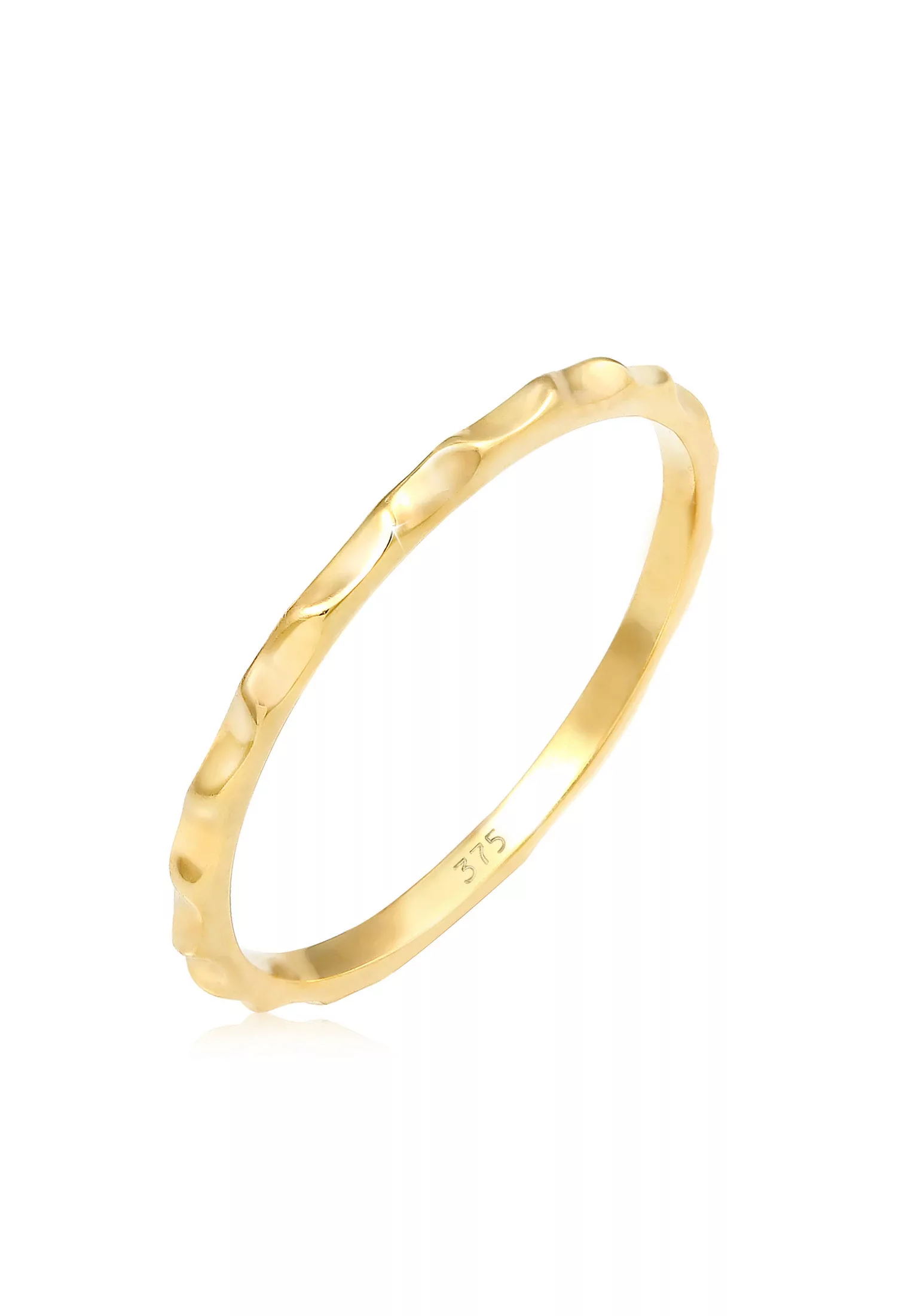 Elli Premium Fingerring "Stacking Facetten Basic 375 Gelbgold" günstig online kaufen