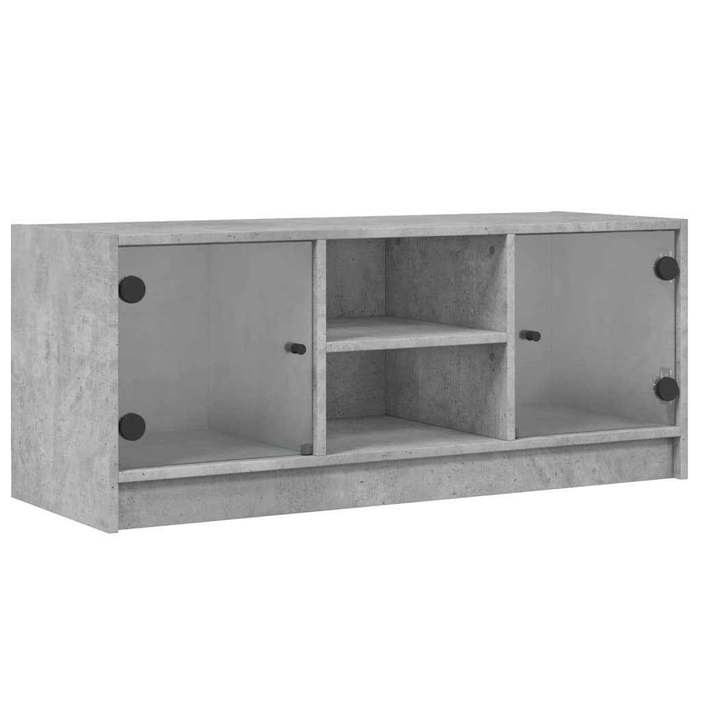 vidaXL TV-Schrank TV-Schrank mit Glastüren Betongrau günstig online kaufen