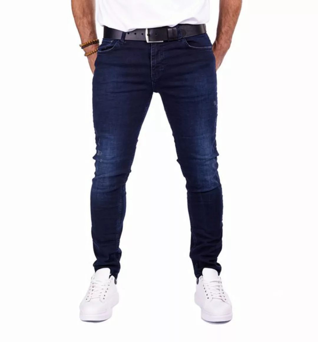 Denim Distriqt Slim-fit-Jeans Basic Herren Slim Fit Jeans mit stretch Blau günstig online kaufen