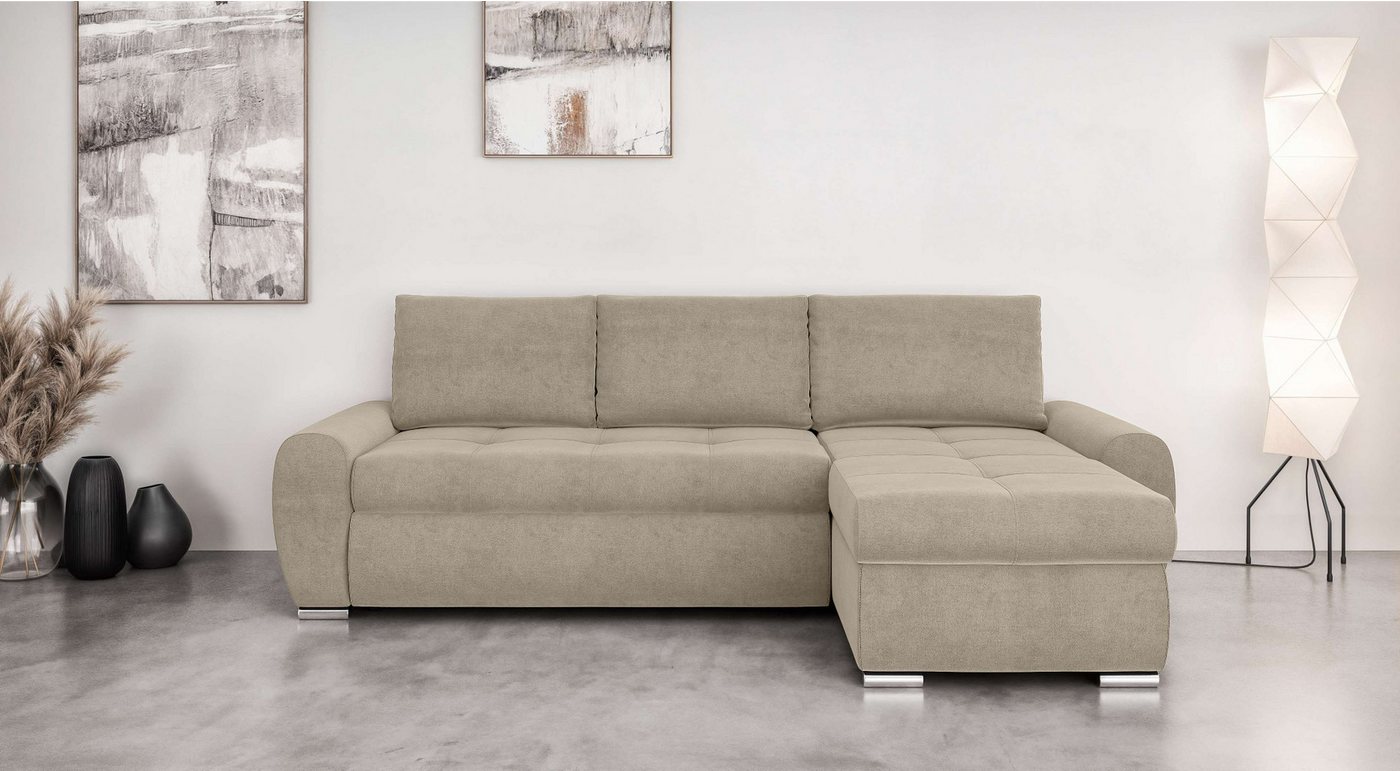 INOSIGN Ecksofa Haverhill mit Bettfunktion und Bettkasten, B/H/T 237/89/166 günstig online kaufen