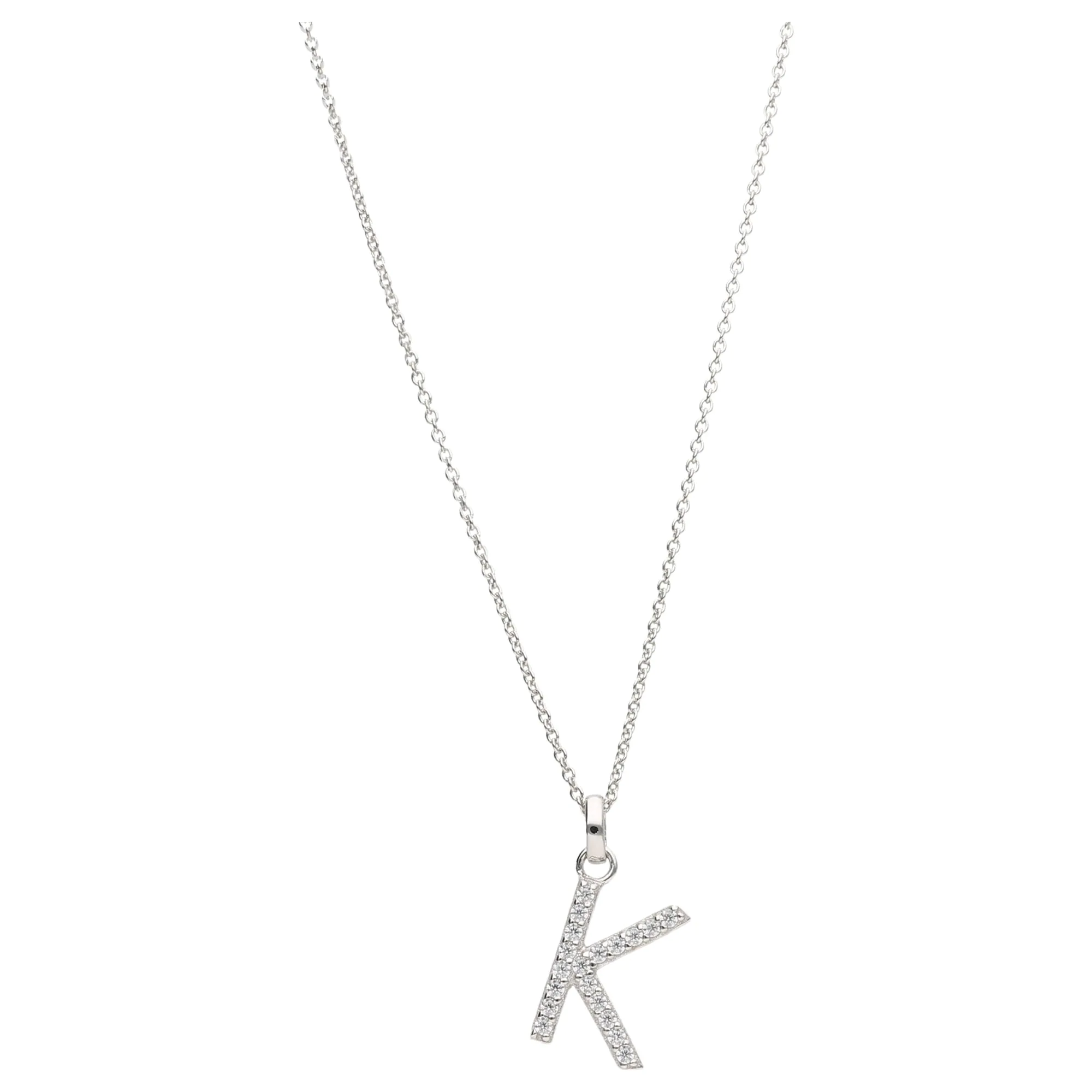 Smart Jewel Kette mit Anhänger "Buchstabe K mit Zirkonia Steine, Silber 925 günstig online kaufen