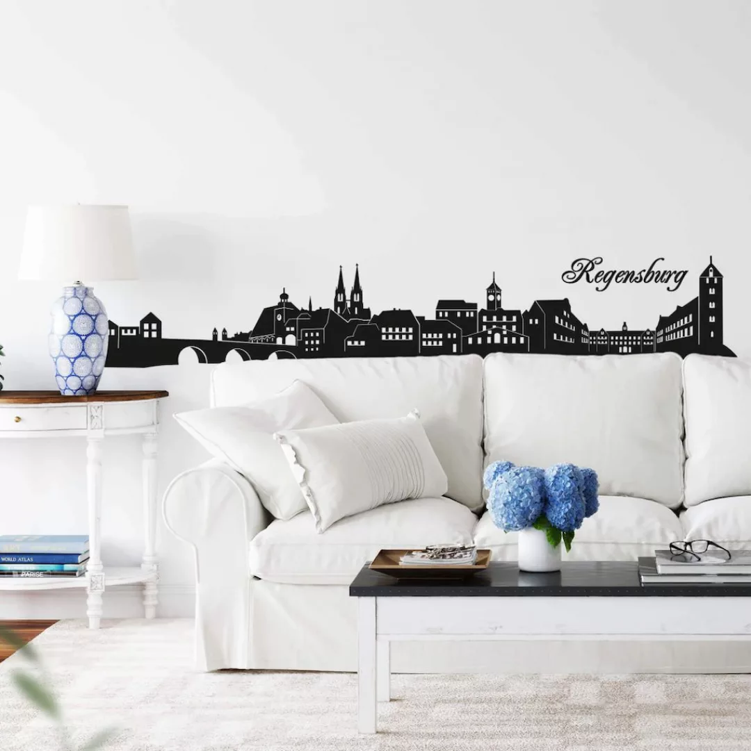 Wall-Art Wandtattoo »Bayern Skyline Regensburg 120cm«, (1 St.), selbstklebe günstig online kaufen