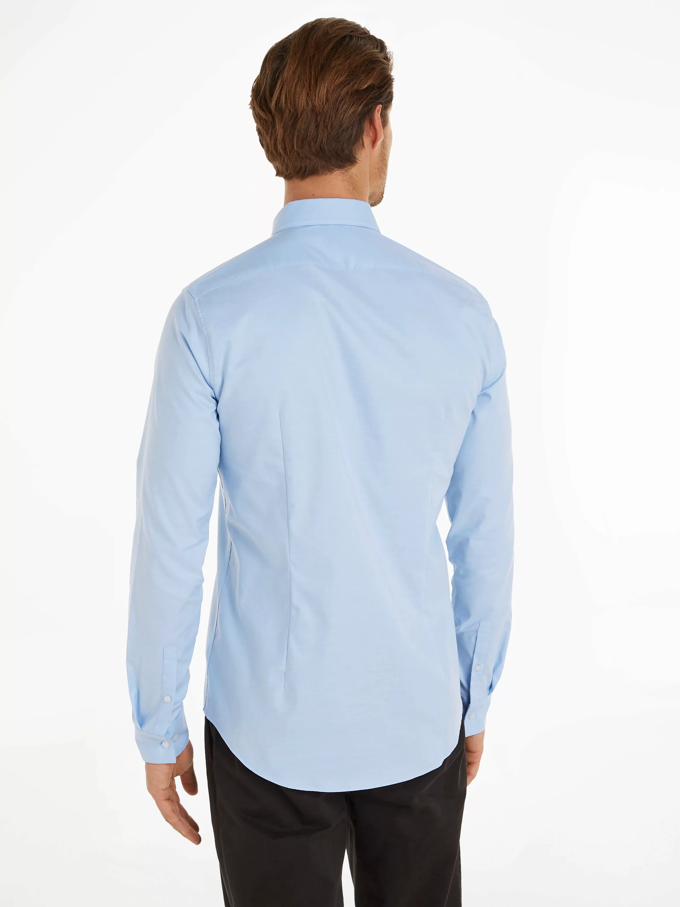 Calvin Klein Langarmhemd OXFORD SOLID SLIM SHIRT mit Logoprägung günstig online kaufen