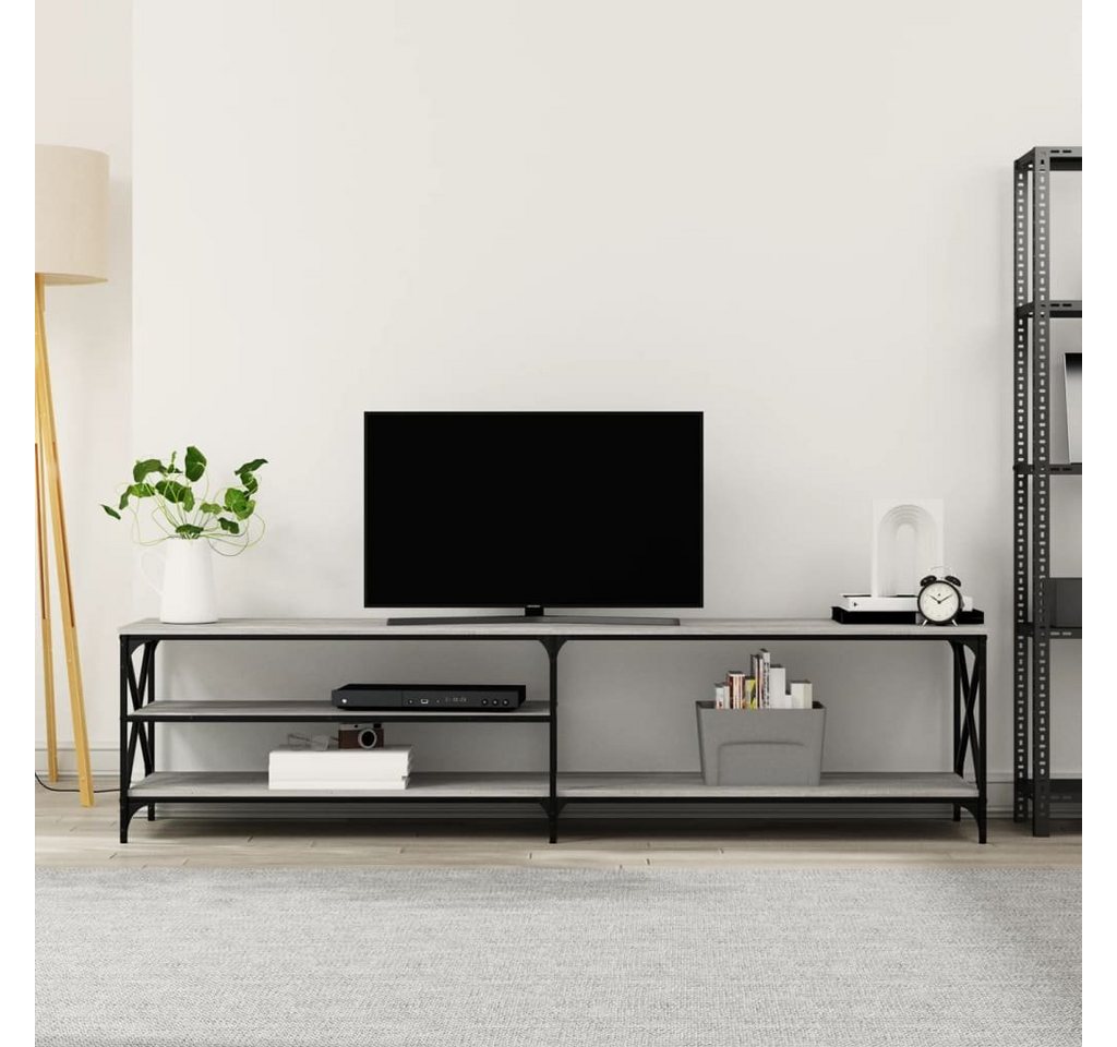 furnicato TV-Schrank Grau Sonoma 200x40x50 cm Holzwerkstoff und Metall günstig online kaufen