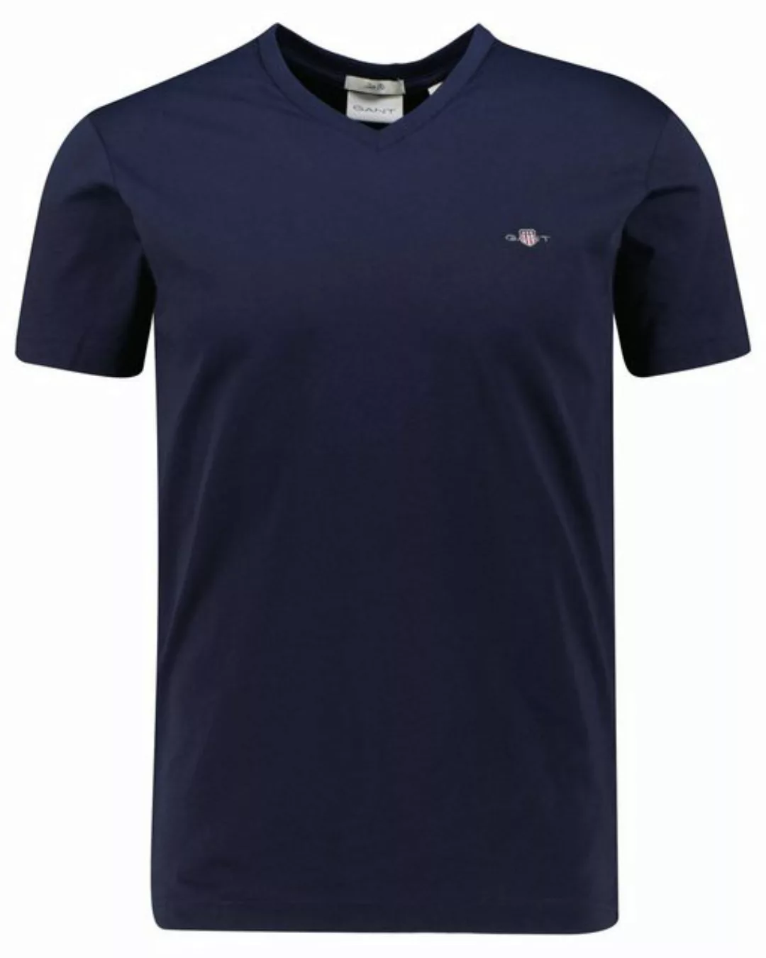 Gant T-Shirt SLIM SHIELD V-NECK T-SHIRT mit einer kleinen Logostickerei auf günstig online kaufen