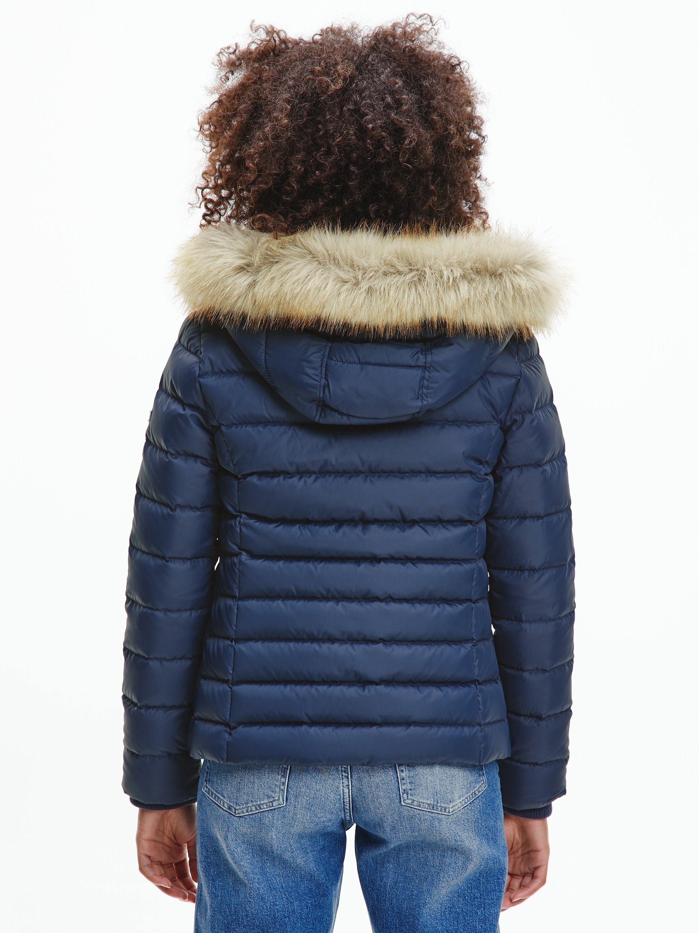 Tommy Jeans Daunenjacke "BASIC HOODED DOWN JACKET", mit Kapuze, mit Fellimi günstig online kaufen