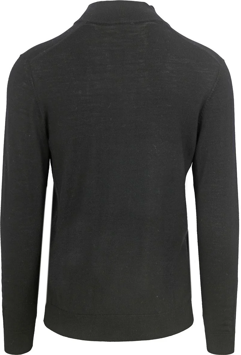 Profuomo Half Zip Pullover Merinowolle Schwarz - Größe L günstig online kaufen