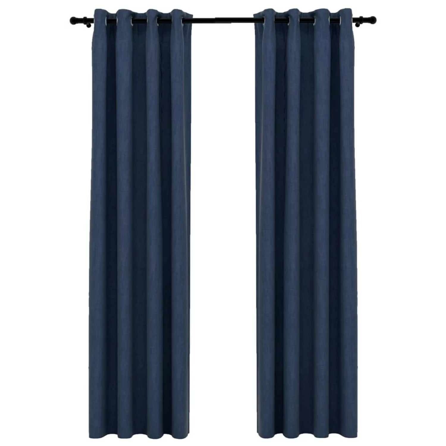 Verdunkelungsvorhänge Ãsen Leinenoptik 2 Stk. Blau 140x225 Cm günstig online kaufen