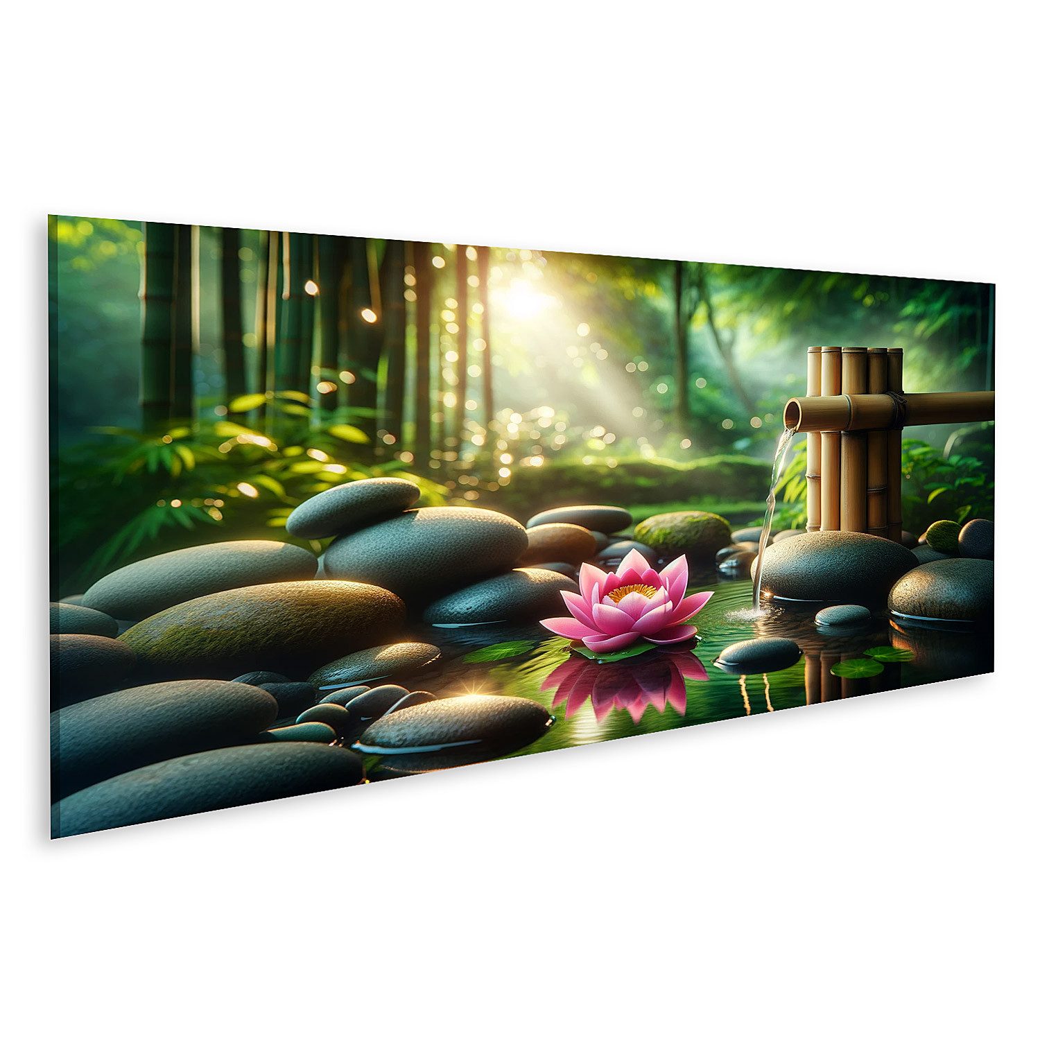 islandburner Leinwandbild Zen-Garten glatter Flussstein im günstig online kaufen