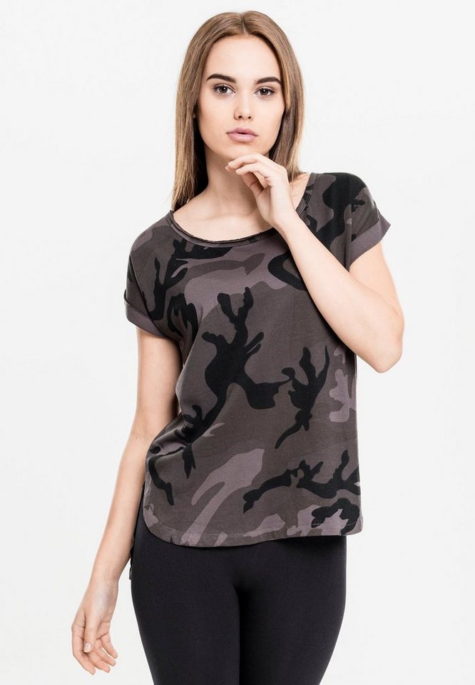 URBAN CLASSICS T-Shirt TB1635 - Ladies Camo Back Shaped Tee dark camo L günstig online kaufen