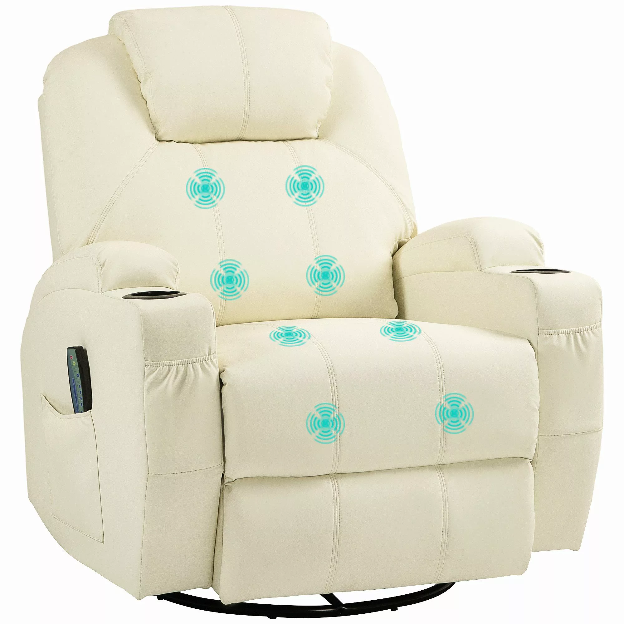 HOMCOM Massagesessel mit Fernbedienung, Drehbarer Fernsehsessel günstig online kaufen