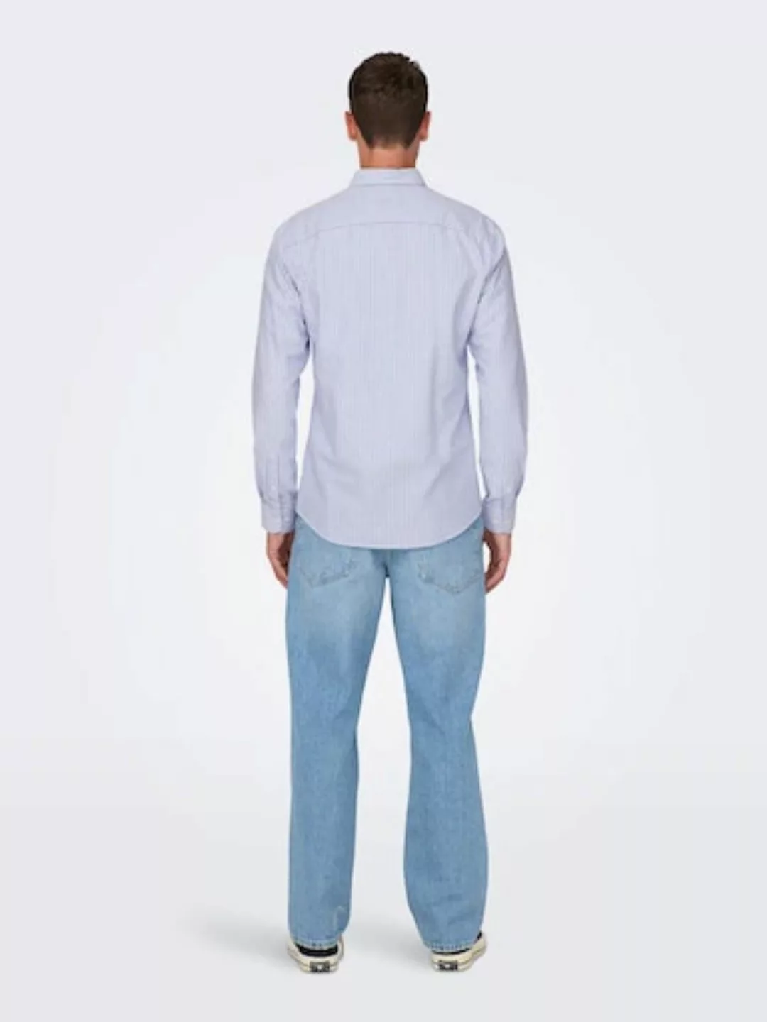ONLY & SONS Streifenhemd ONSALVARO LS OXFORD STRIPE SHIRT günstig online kaufen