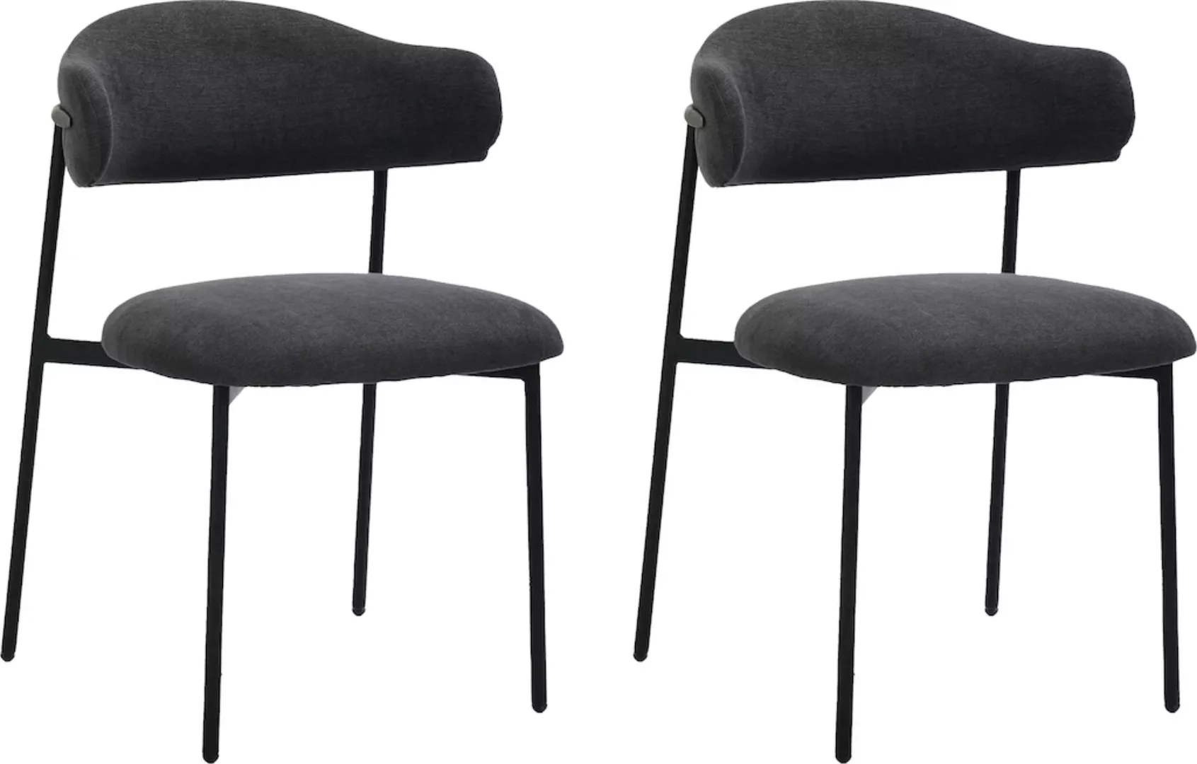 byLIVING Esszimmerstuhl "Jersey (2er-Set)", (Set), Gestell Metall schwarz, günstig online kaufen