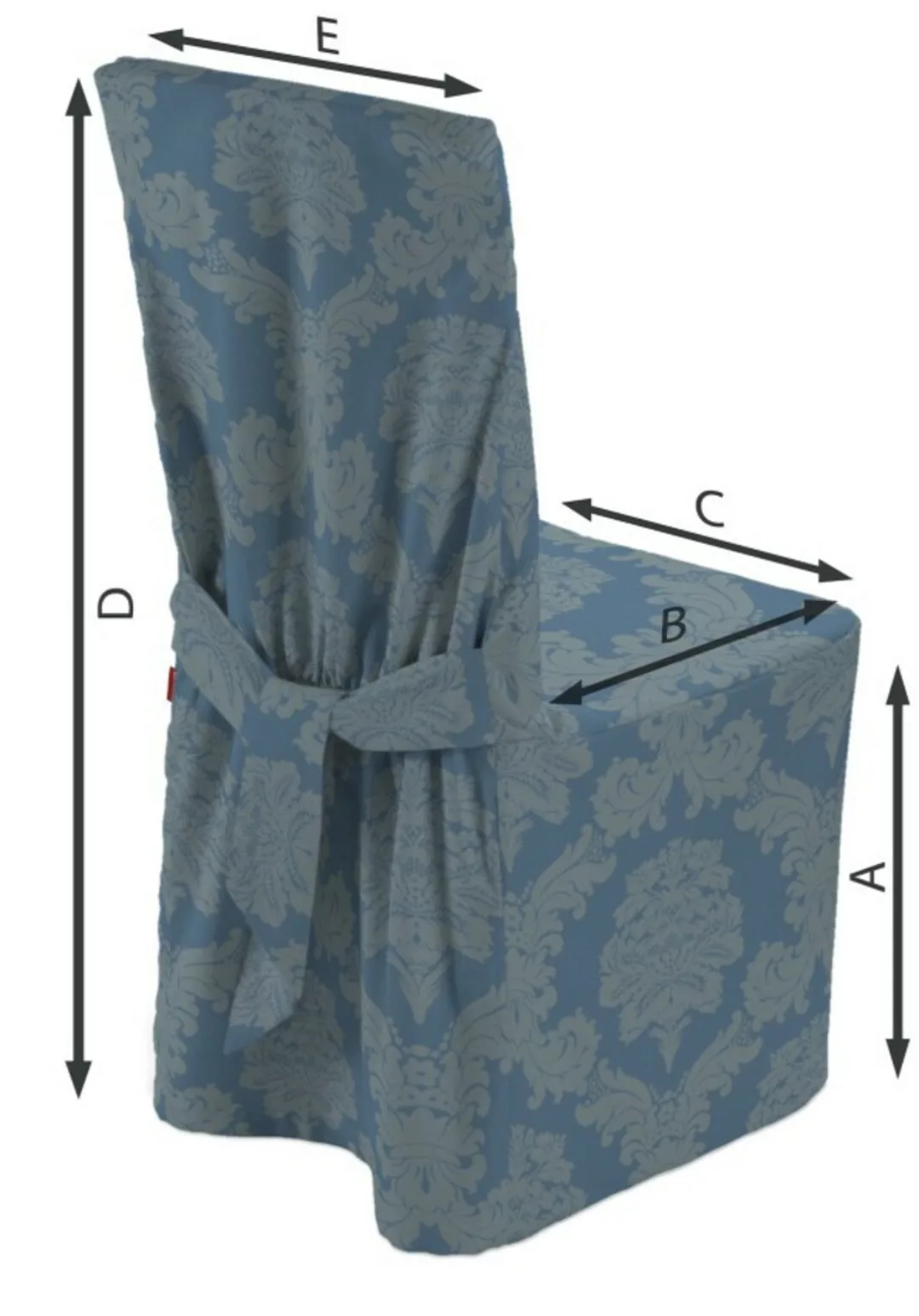 Stuhlhusse, blau, 45 x 94 cm, Damasco (613-67) günstig online kaufen