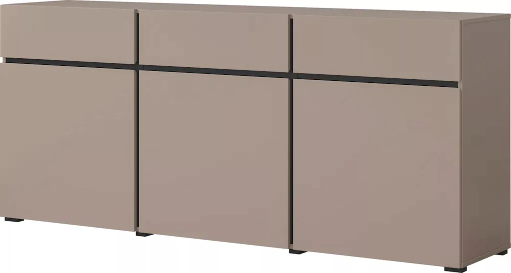 INOSIGN Sideboard "Cross,Breite 180 cm, moderne grifflose Kommode,3 Türen/3 günstig online kaufen