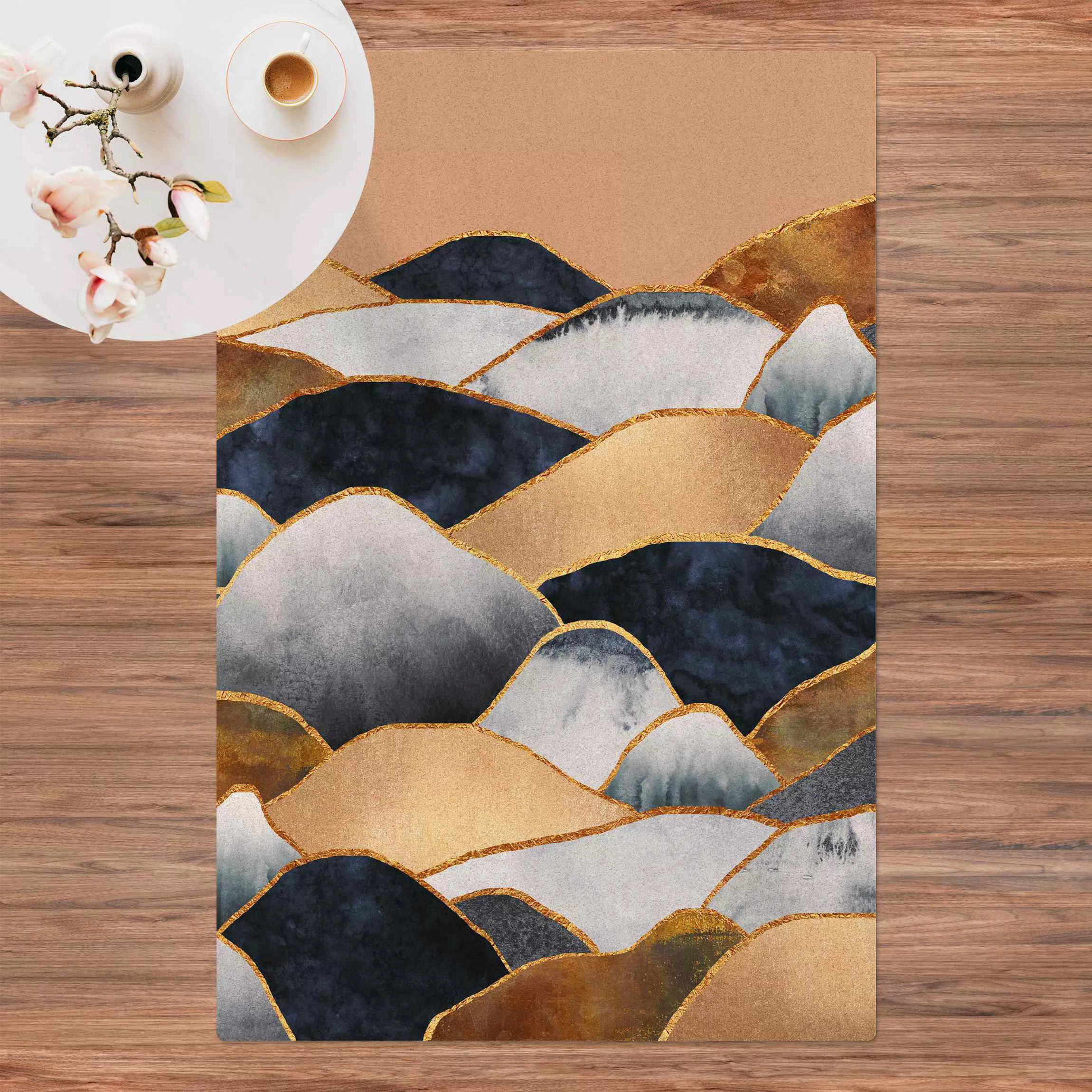 Kork-Teppich Goldene Berge Aquarell günstig online kaufen