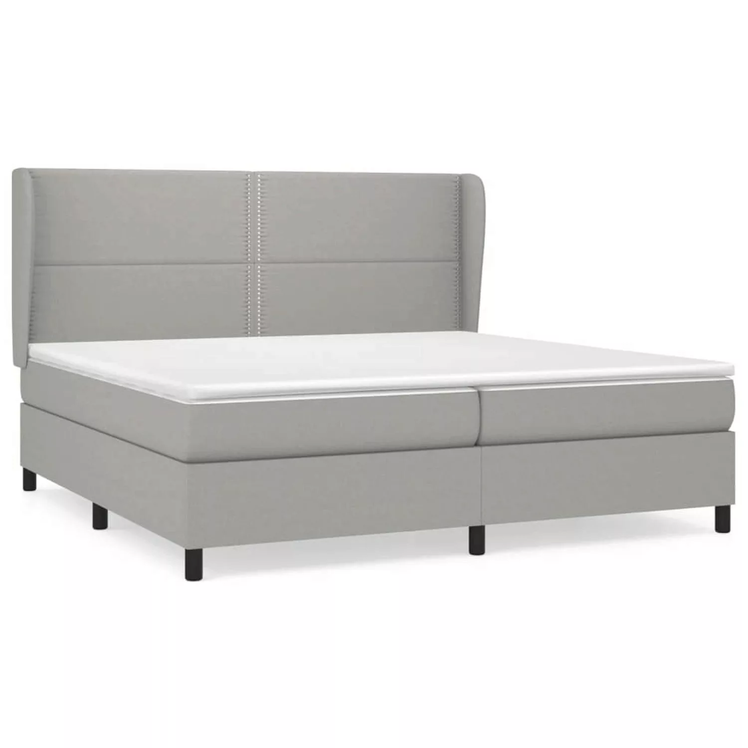 vidaXL Boxspringbett mit Matratze Hellgrau 200x200 cm Stoff1372410 günstig online kaufen