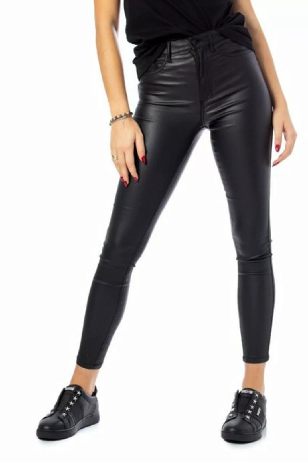 Only Königliche Hohe Taille Skinny Rock Coated Pim Hose XL Black günstig online kaufen