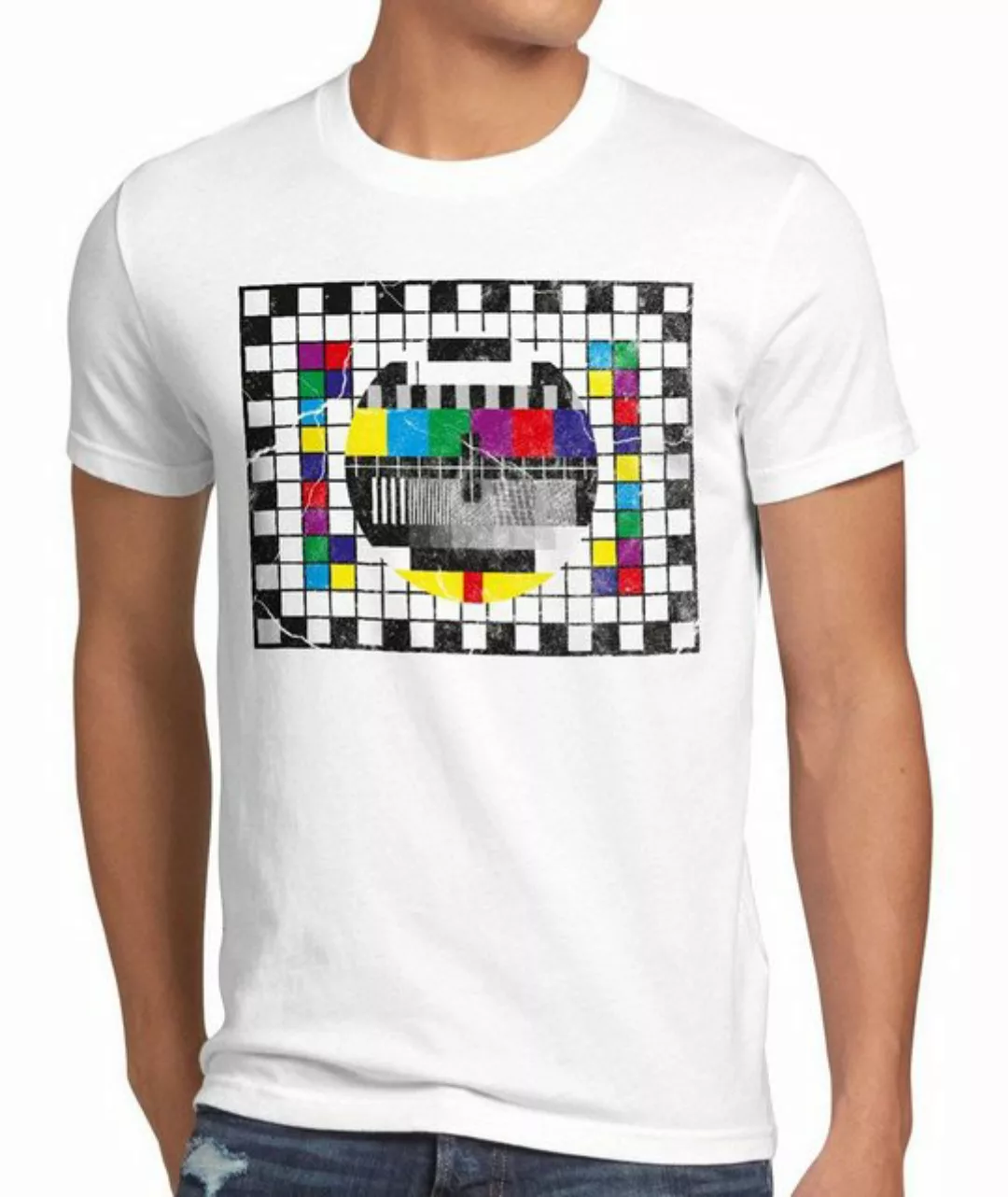 style3 T-Shirt Testbild TV monitor retro fernseher LED the big bang theory günstig online kaufen