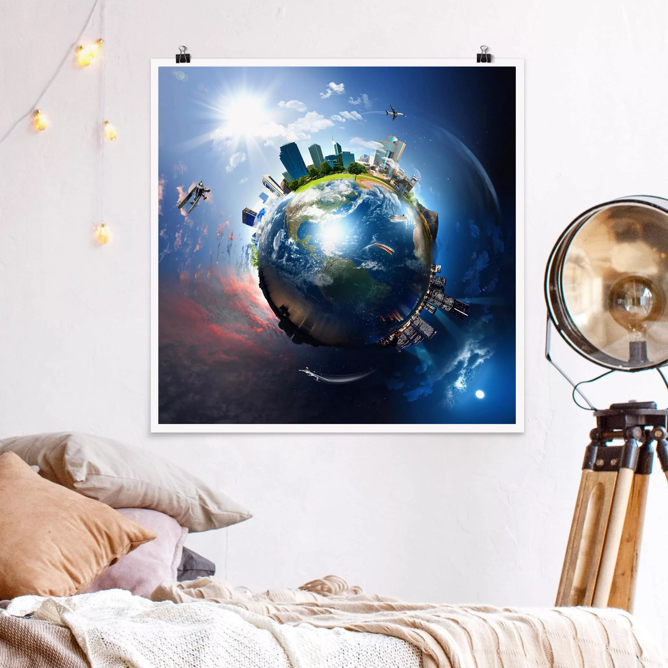 Poster Kinderzimmer - Quadrat Reise um die Welt günstig online kaufen