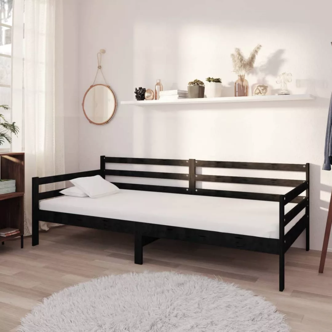 Tagesbett Schwarz Kiefer Massivholz 90x200 Cm günstig online kaufen