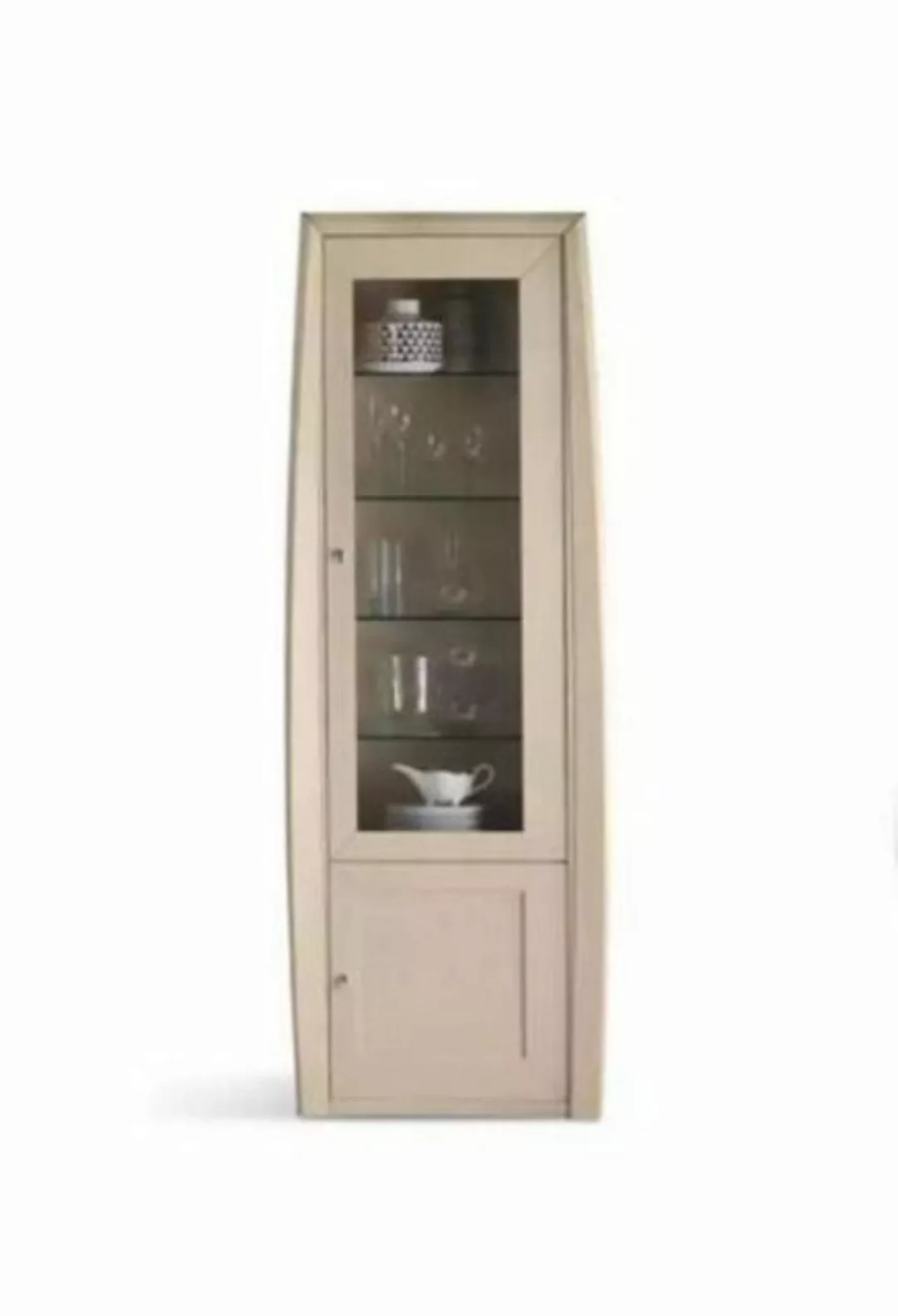 JVmoebel Vitrine Beige Vitrine Italienische Möbel Wohnzimmer Glasvitrine Ne günstig online kaufen