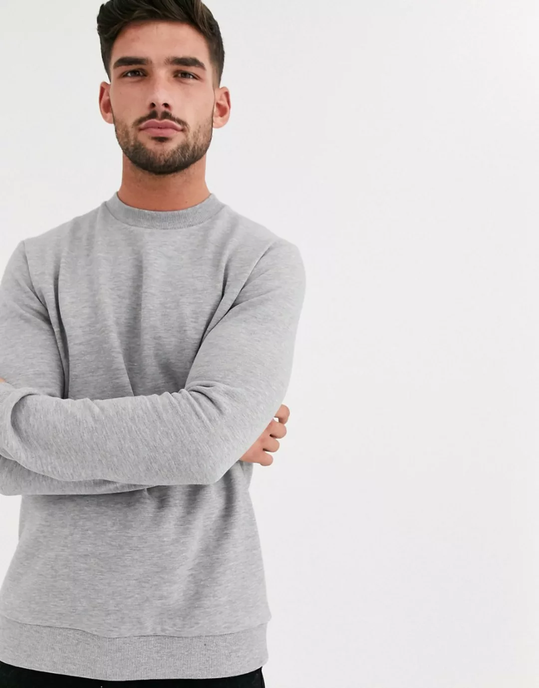 ASOS DESIGN – Sweatshirt in Kalkgrau günstig online kaufen