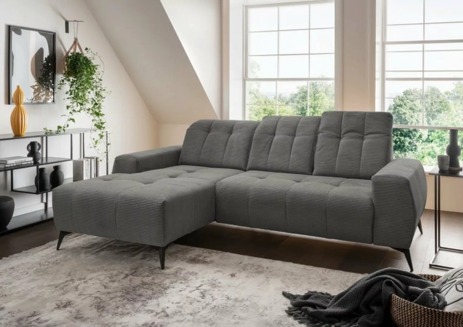 Myhomelando Ecksofa Summer Cord, mit Elektrofunktion, verstellbaren Kopfleh günstig online kaufen