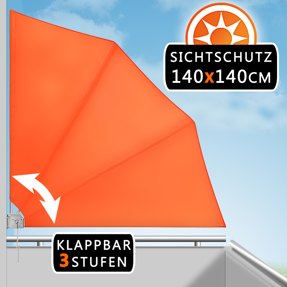 Balkonfächer Orange 140x140cm klappbar günstig online kaufen