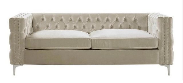 Xlmoebel Sofa Neue Chesterfield Stoff-Sofas für das Wohnzimmer mit drei Sit günstig online kaufen