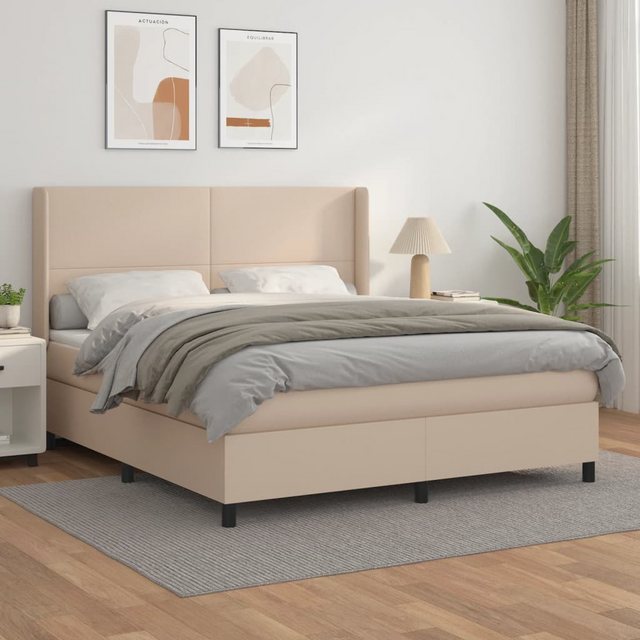 vidaXL Boxspringbett Bett Boxspringbett Kunstleder komplett mit Matratze & günstig online kaufen