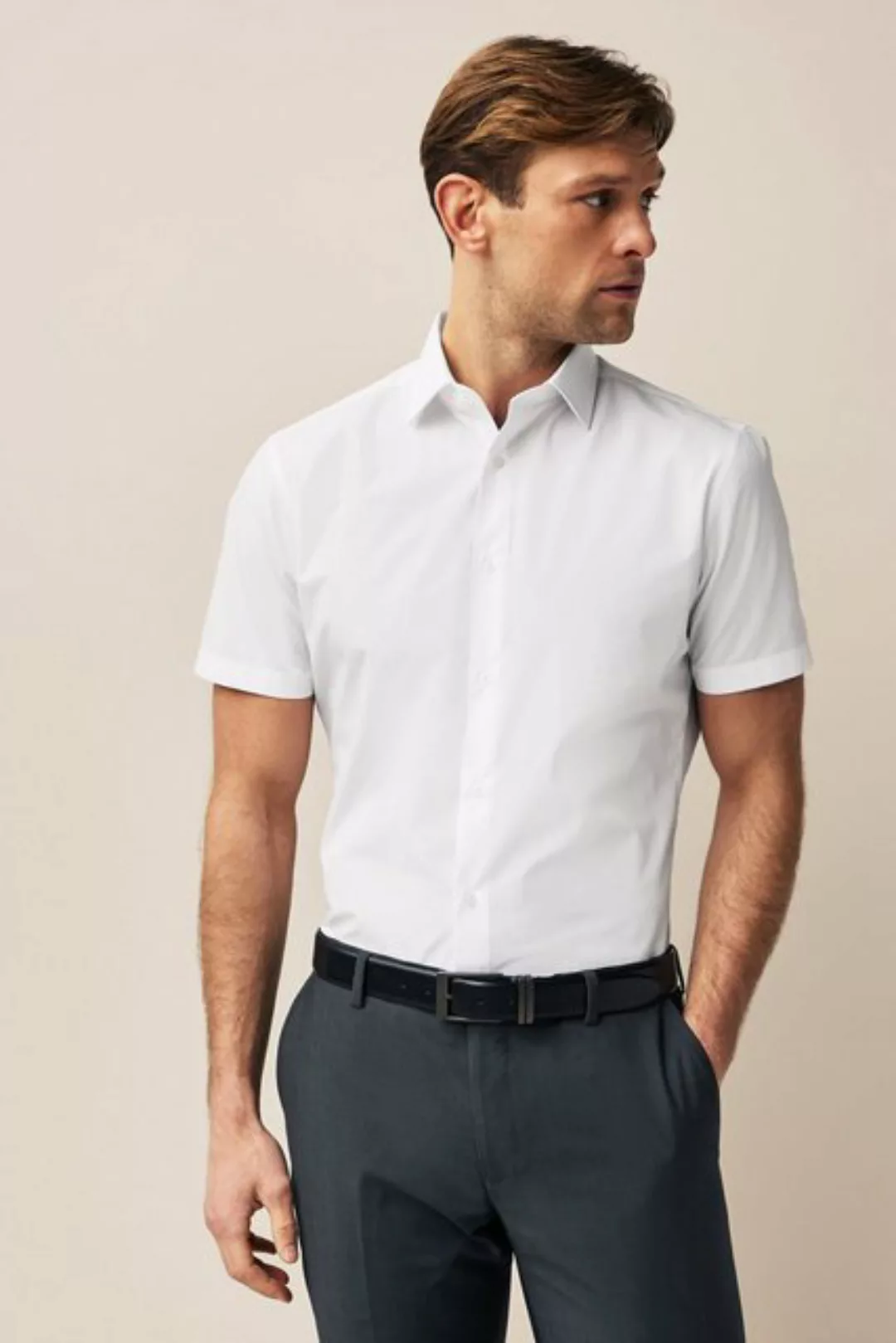 Next Kurzarmhemd Kurzärmeliges Slim Fit Hemd (1-tlg) günstig online kaufen