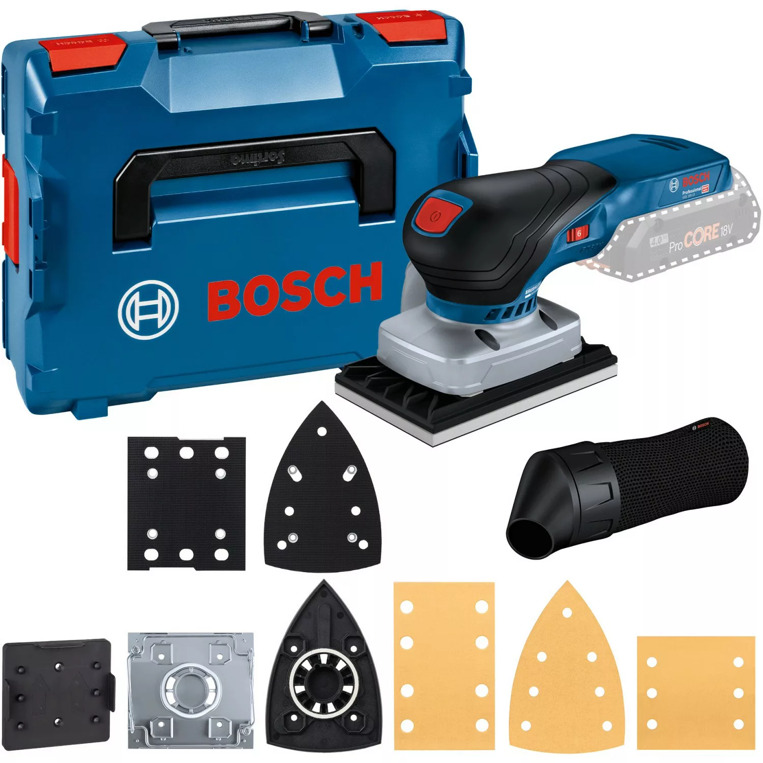 Bosch Professional Akku Schwingschleifer GSS 18V-13 mit erweitertem Zubehör günstig online kaufen