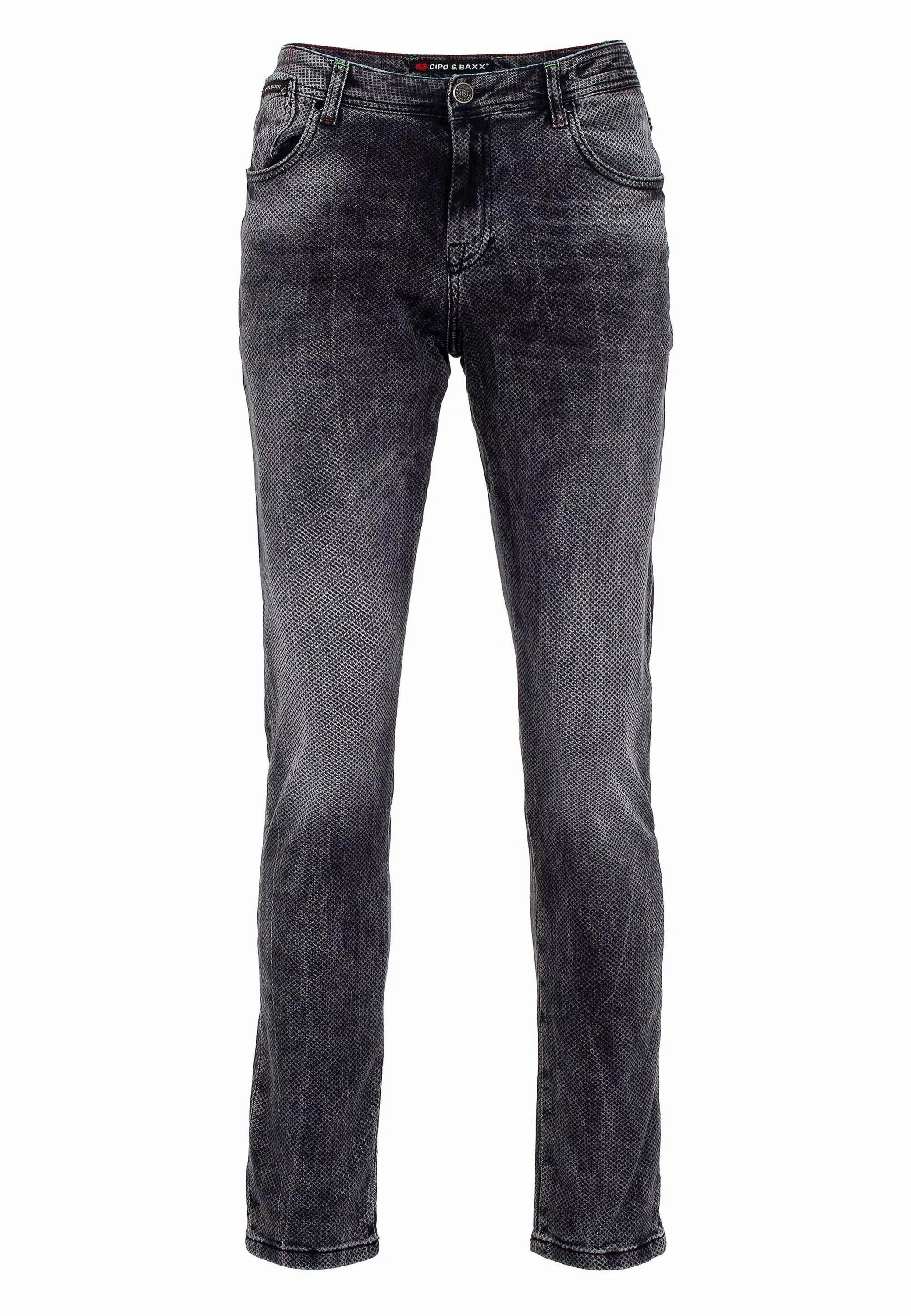 Cipo & Baxx Slim-fit-Jeans "Jeans", mit Allover-Gitter-Musterung, CD543 günstig online kaufen