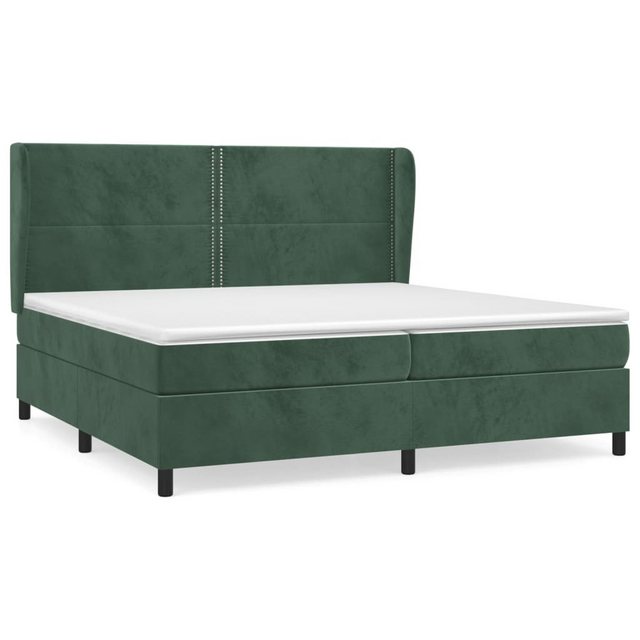 vidaXL Boxspringbett Boxspringbett mit Matratze Dunkelgrün 200x200 cm Samt günstig online kaufen