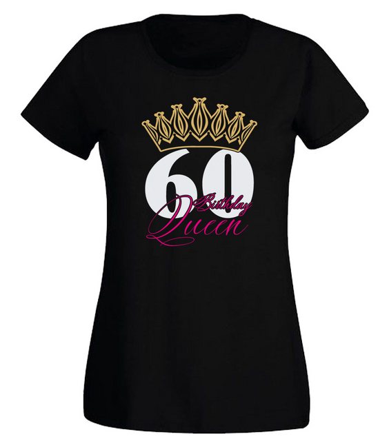 G-graphics T-Shirt 60 – Birthday Queen Slim-fit Damen T-Shirt mit Motiv zum günstig online kaufen