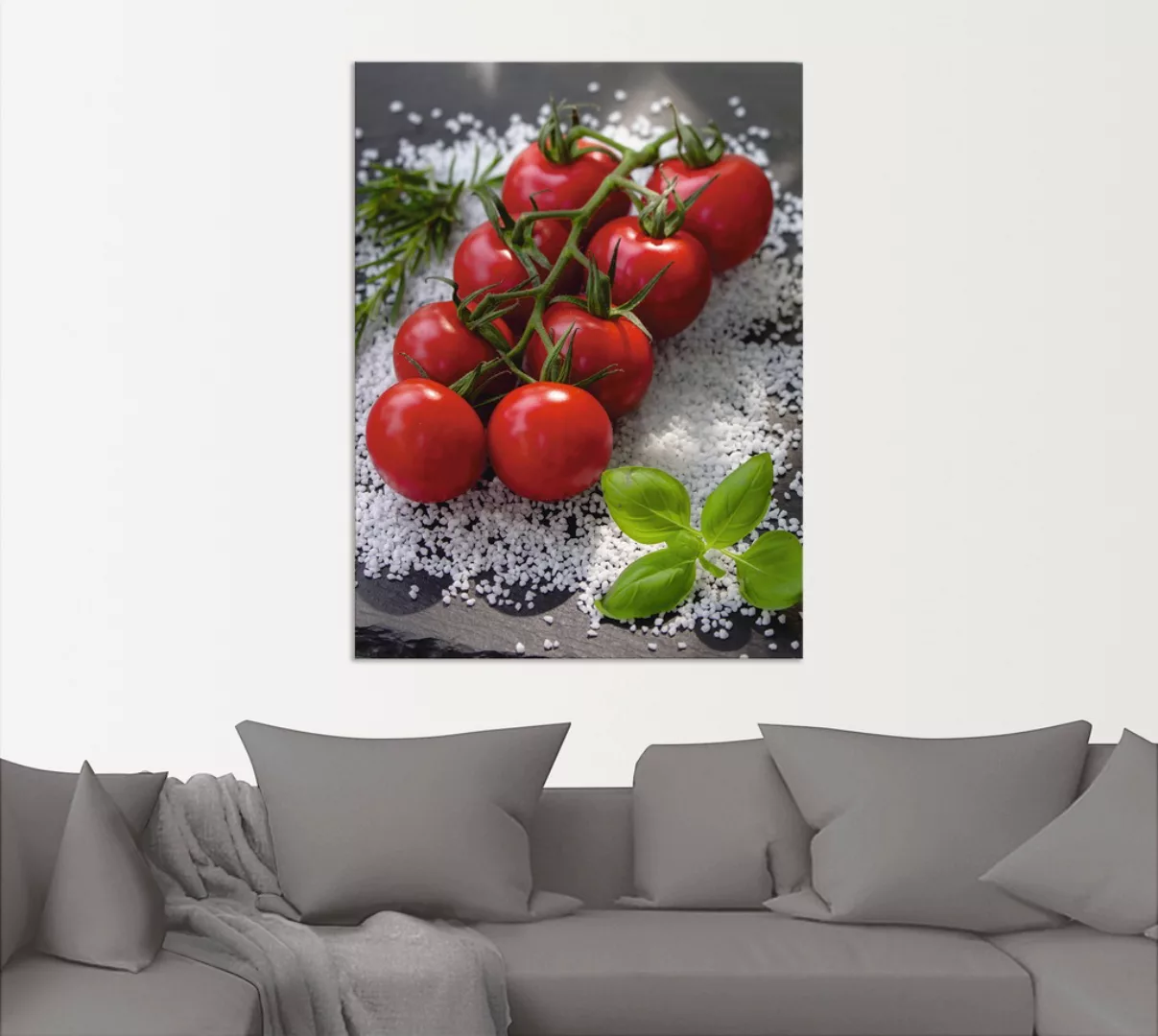 Artland Wandbild »Tomaten Rispe auf Salz«, Lebensmittel, (1 St.), als Alubi günstig online kaufen