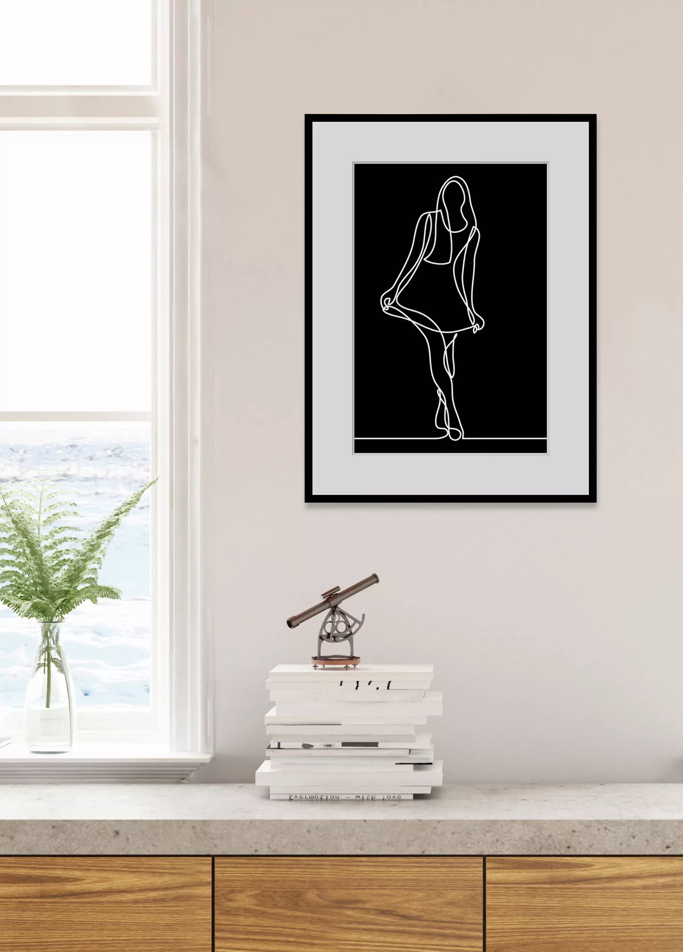 queence Bild »Jolina«, Frau-Kunst-Schwarz-Weiß-Bilder von Frauen, (1 St.), günstig online kaufen