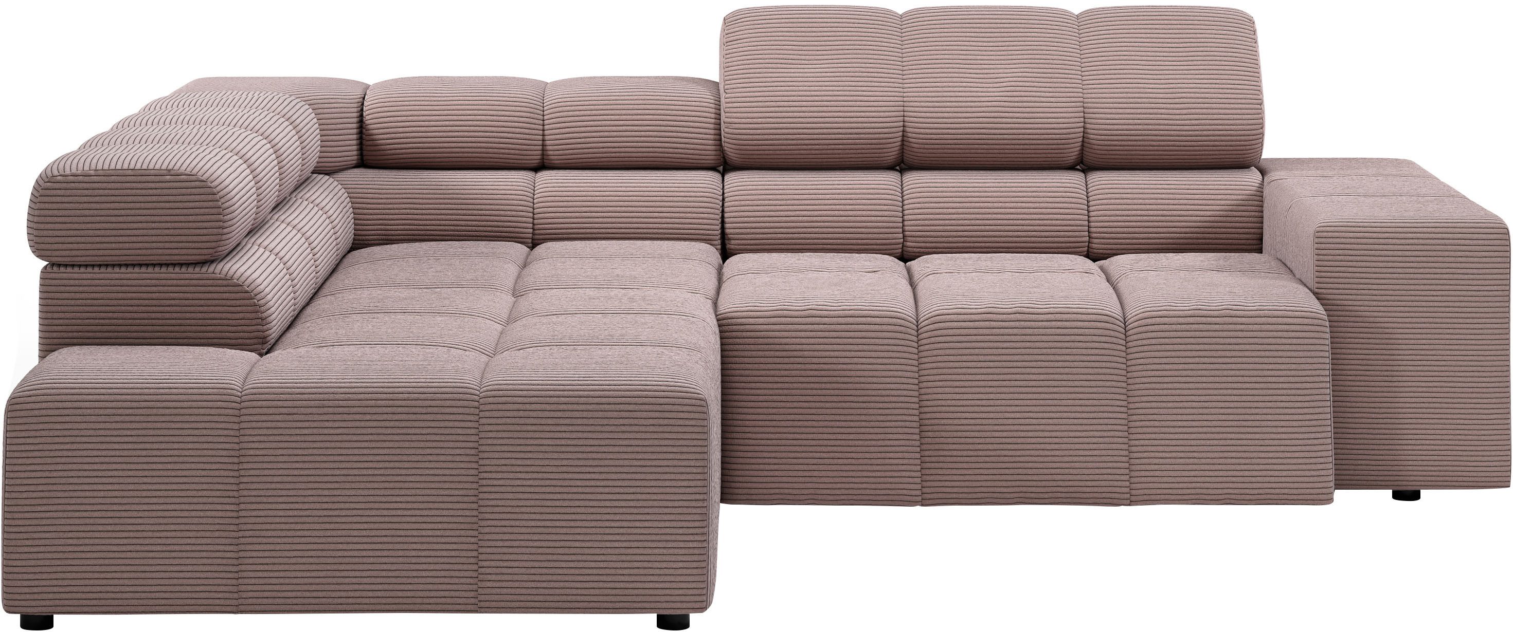 INOSIGN Ecksofa "Ancona, incl. Kopfteilverstellung + 3 Zierkissen, L-Form, günstig online kaufen