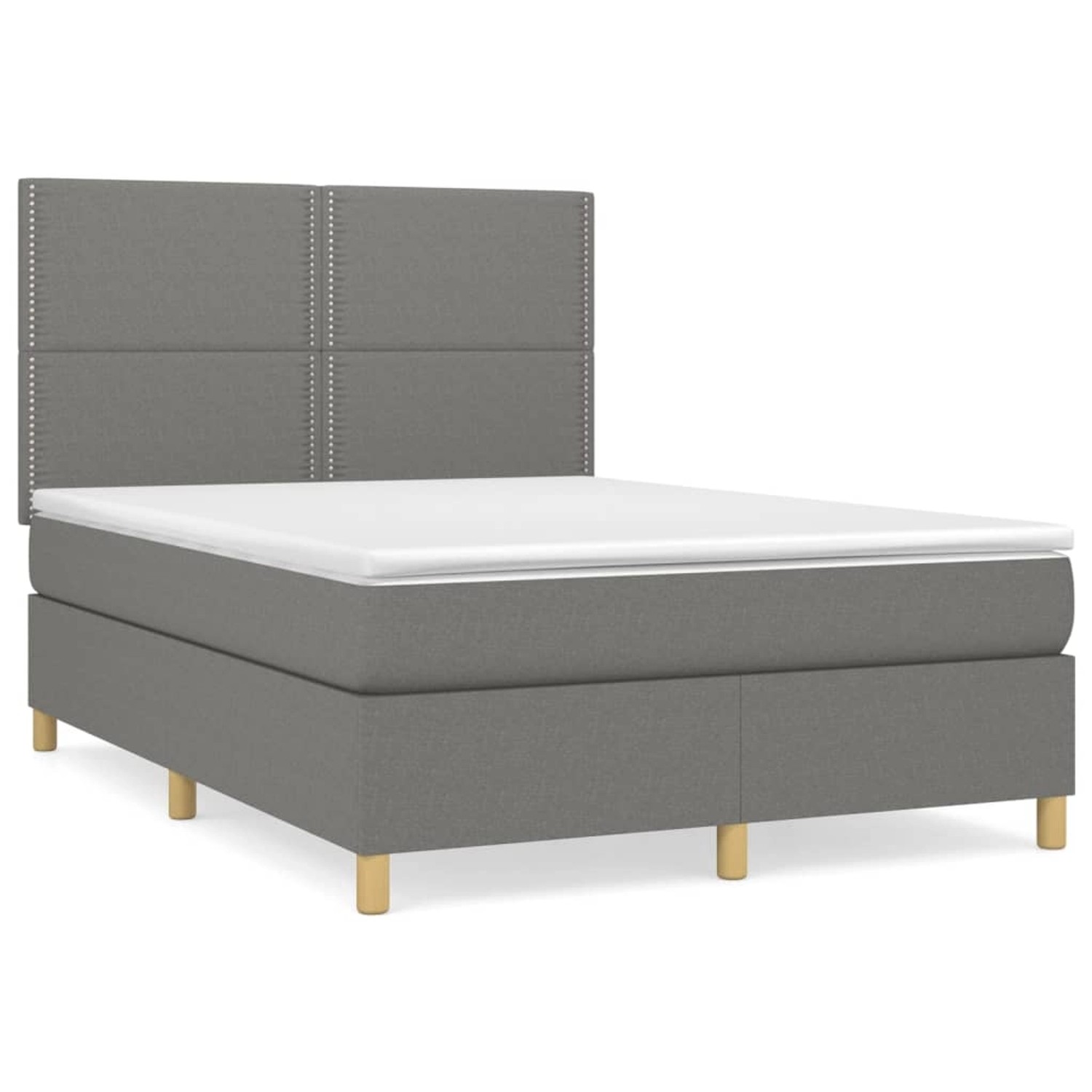 vidaXL Boxspringbett Boxspringbett mit Matratze Dunkelgrau 140x190 cm Stoff günstig online kaufen