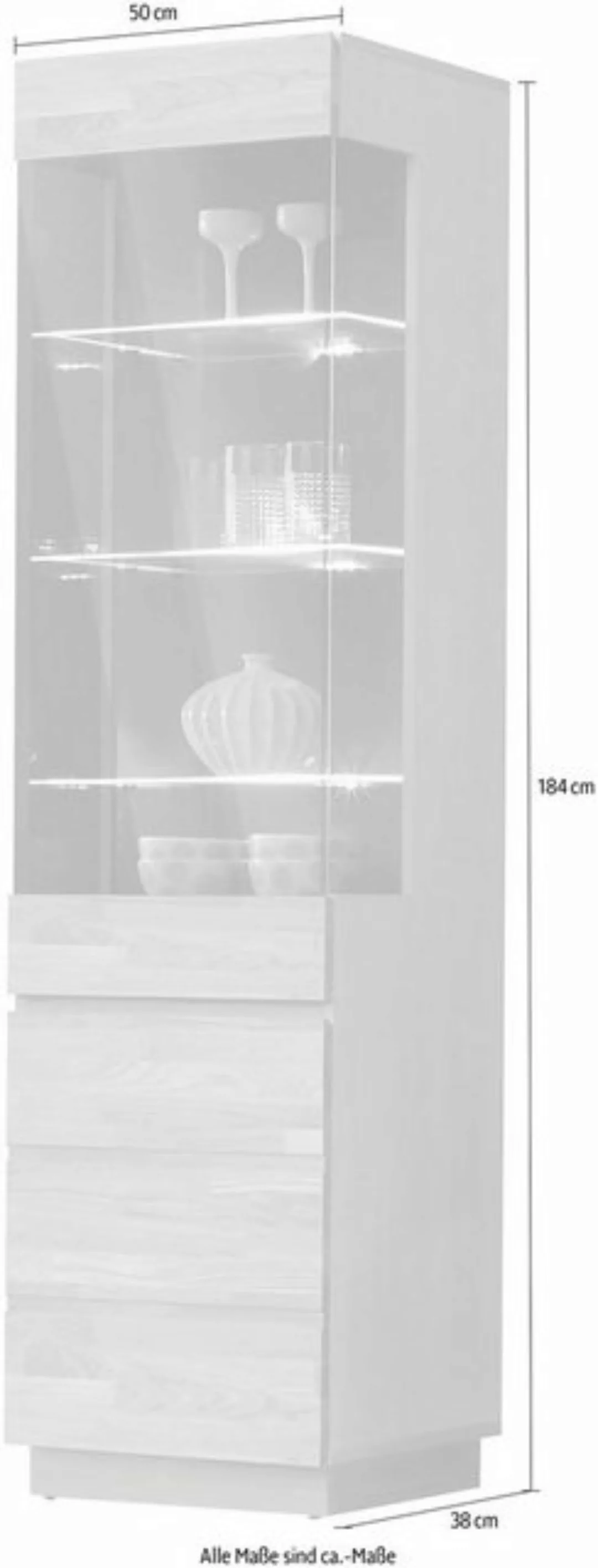 Home affaire Vitrine, Höhe 184 cm, Türen aus Massivholz, mit Glaseinsatz günstig online kaufen