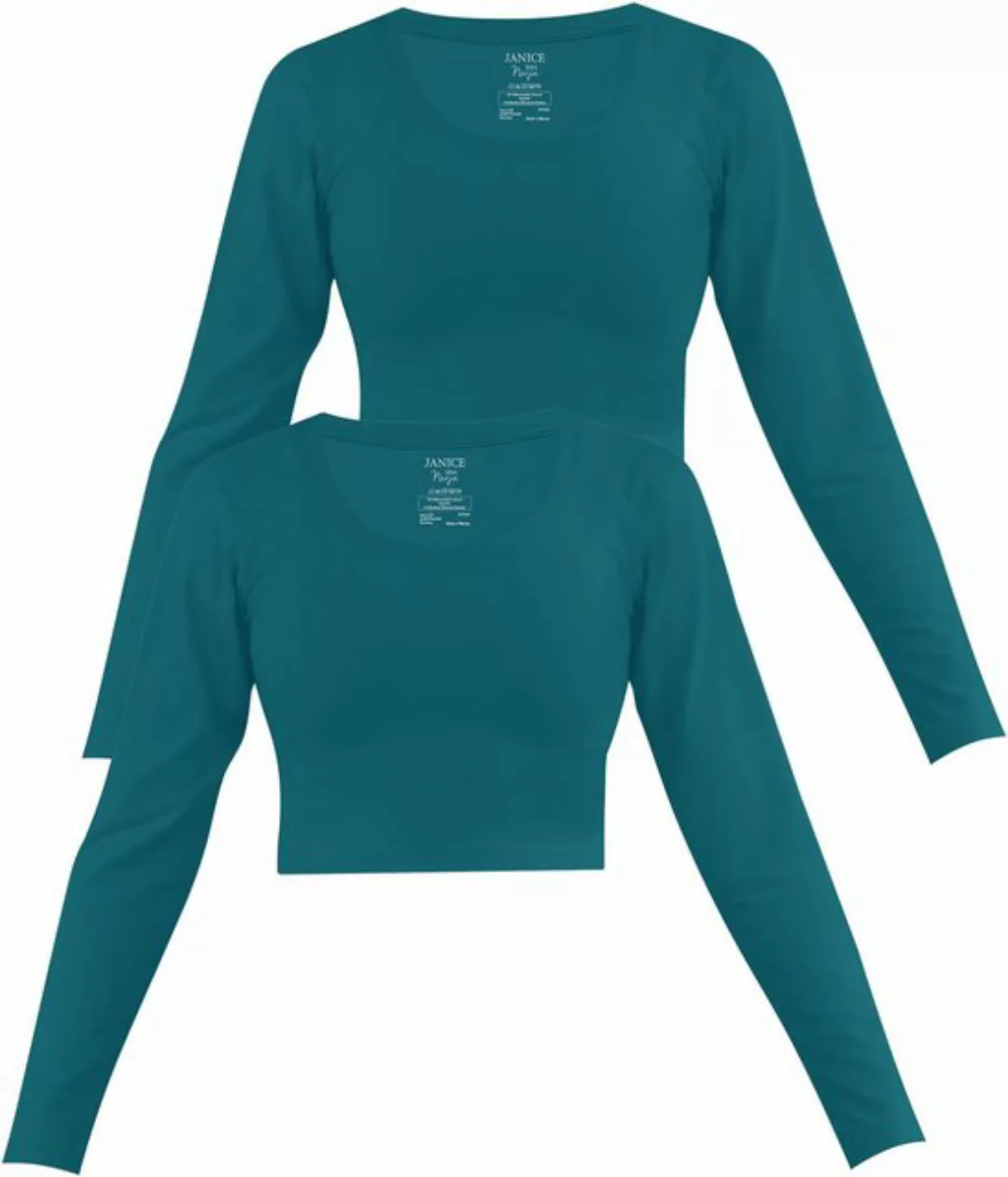 Janice Langarmshirt 2 x Damen crop Langarmshirt Nerja Kurzer Pullover aus B günstig online kaufen