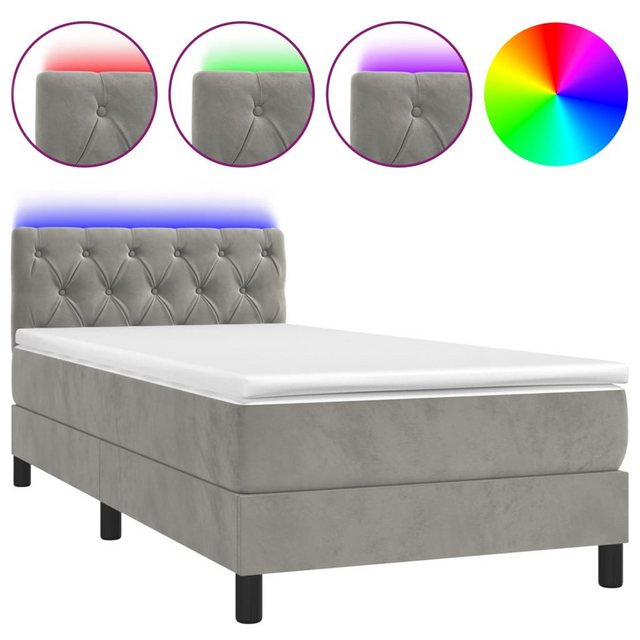 vidaXL Boxspringbett Bett Boxspringbett mit Matratze & LED Samt (80 x 200 c günstig online kaufen