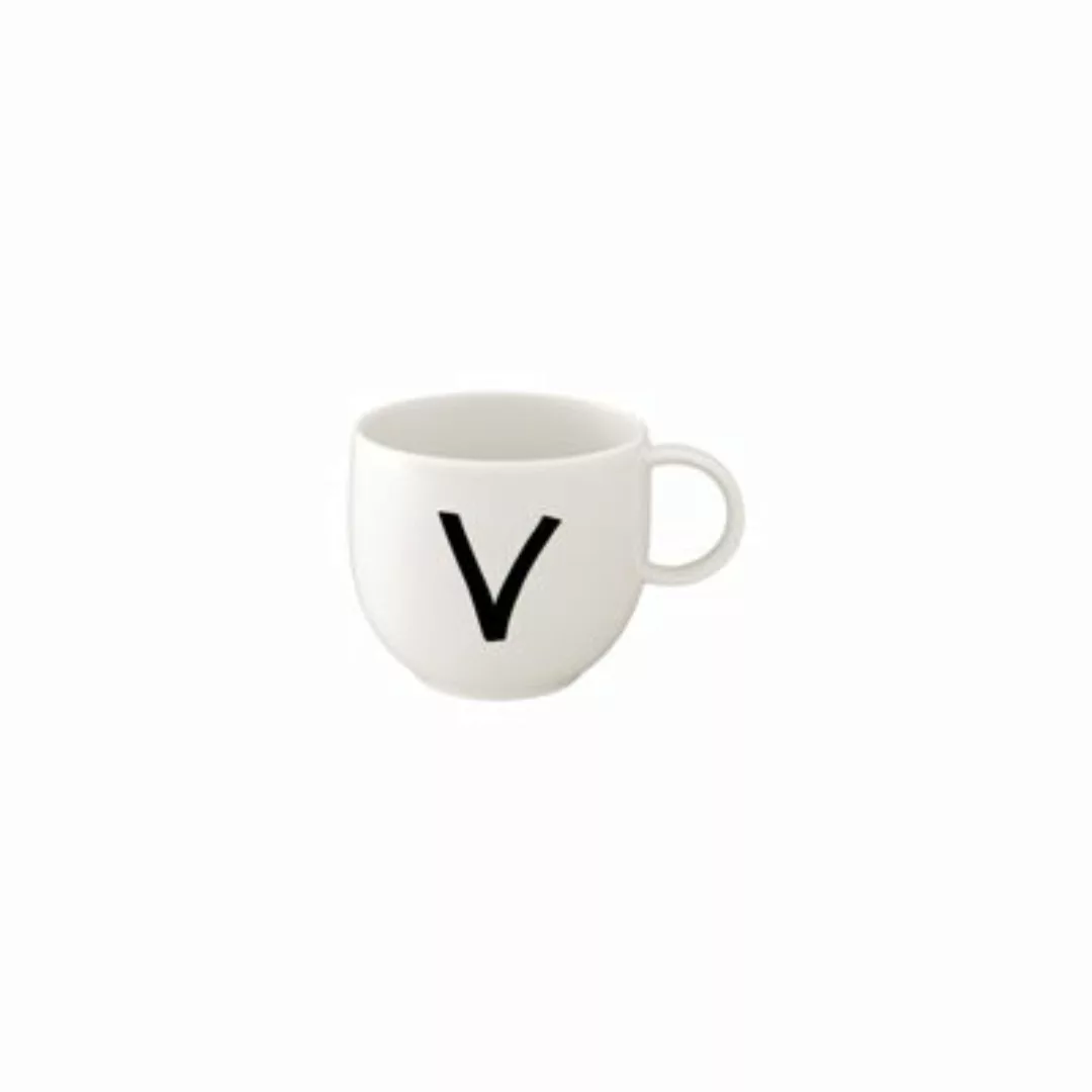 Villeroy & Boch LETTERS Kaffeebecher 'V' 330 ml Kaffeebecher weiß günstig online kaufen