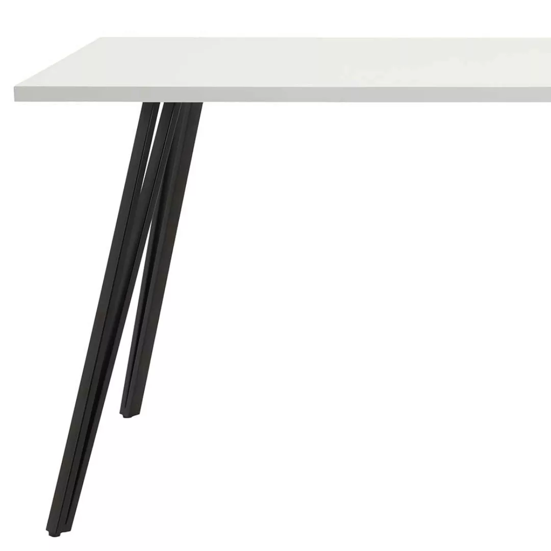 Küchen Tisch in Weiß und Schwarz Vierfußgestell günstig online kaufen