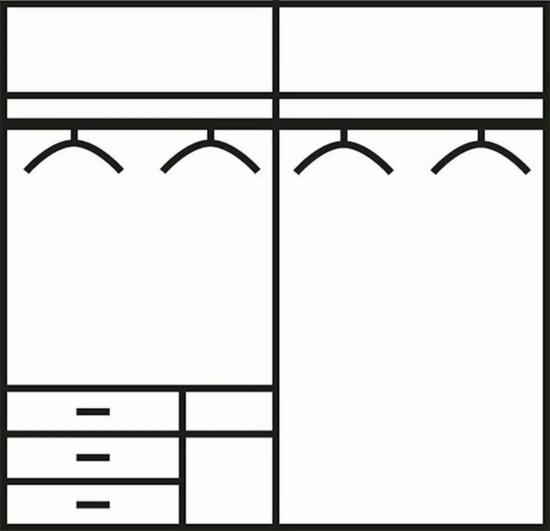 Wimex Schwebetürenschrank Level (1-St) 200x65x216cm 2-türig weiß Grauglas günstig online kaufen