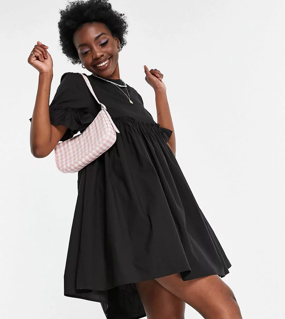 Urban Threads Tall – Mini-Hängerkleid in Schwarz günstig online kaufen