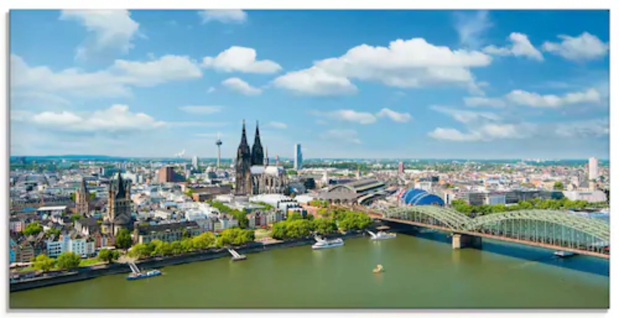 Artland Glasbild "Köln Rheinpanorama", Deutschland, (1 St.), in verschieden günstig online kaufen