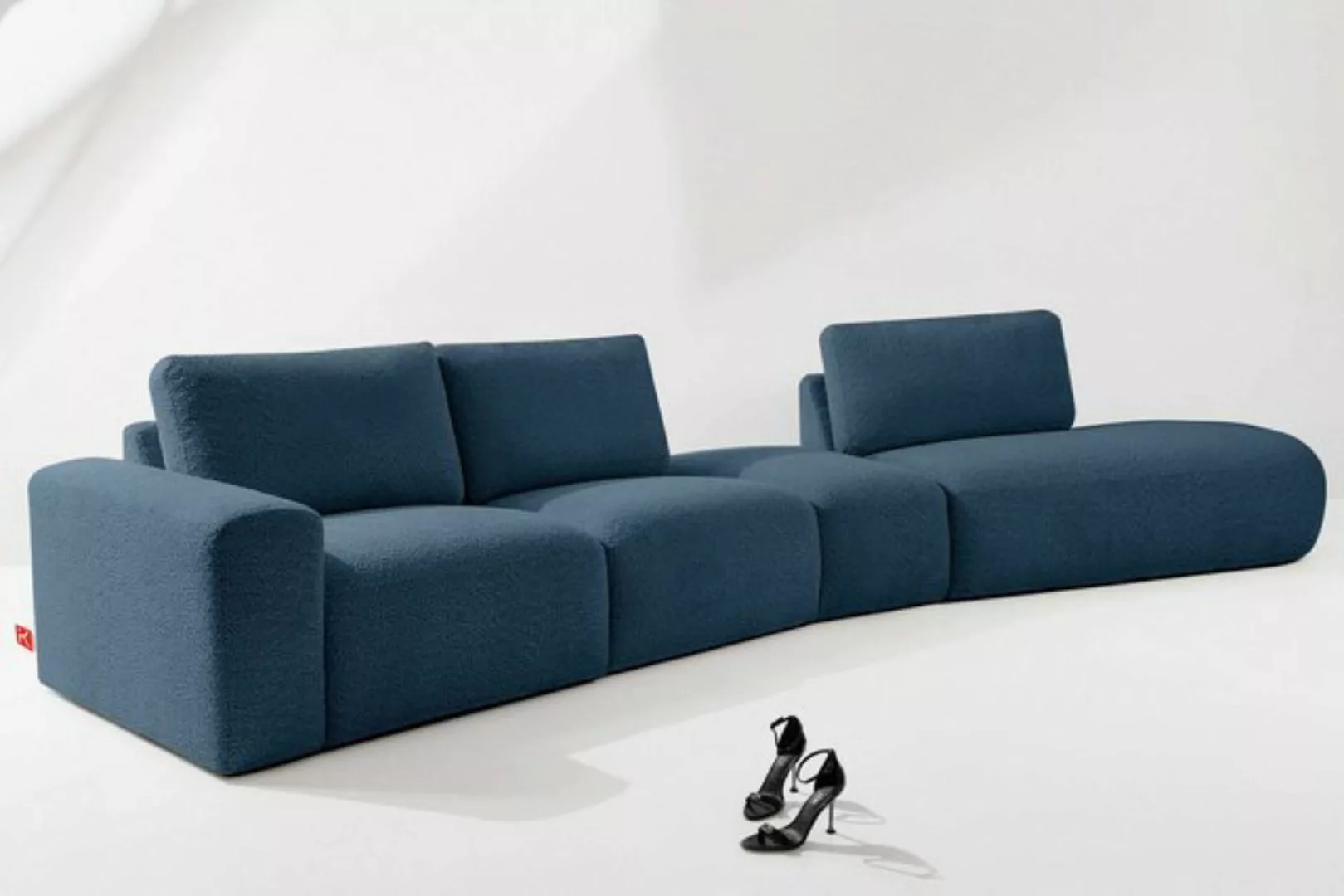 KONSIMO® Ecksofa ZUCCO Ecksofa rechts, 4 Teile, hergestellt in der EU günstig online kaufen