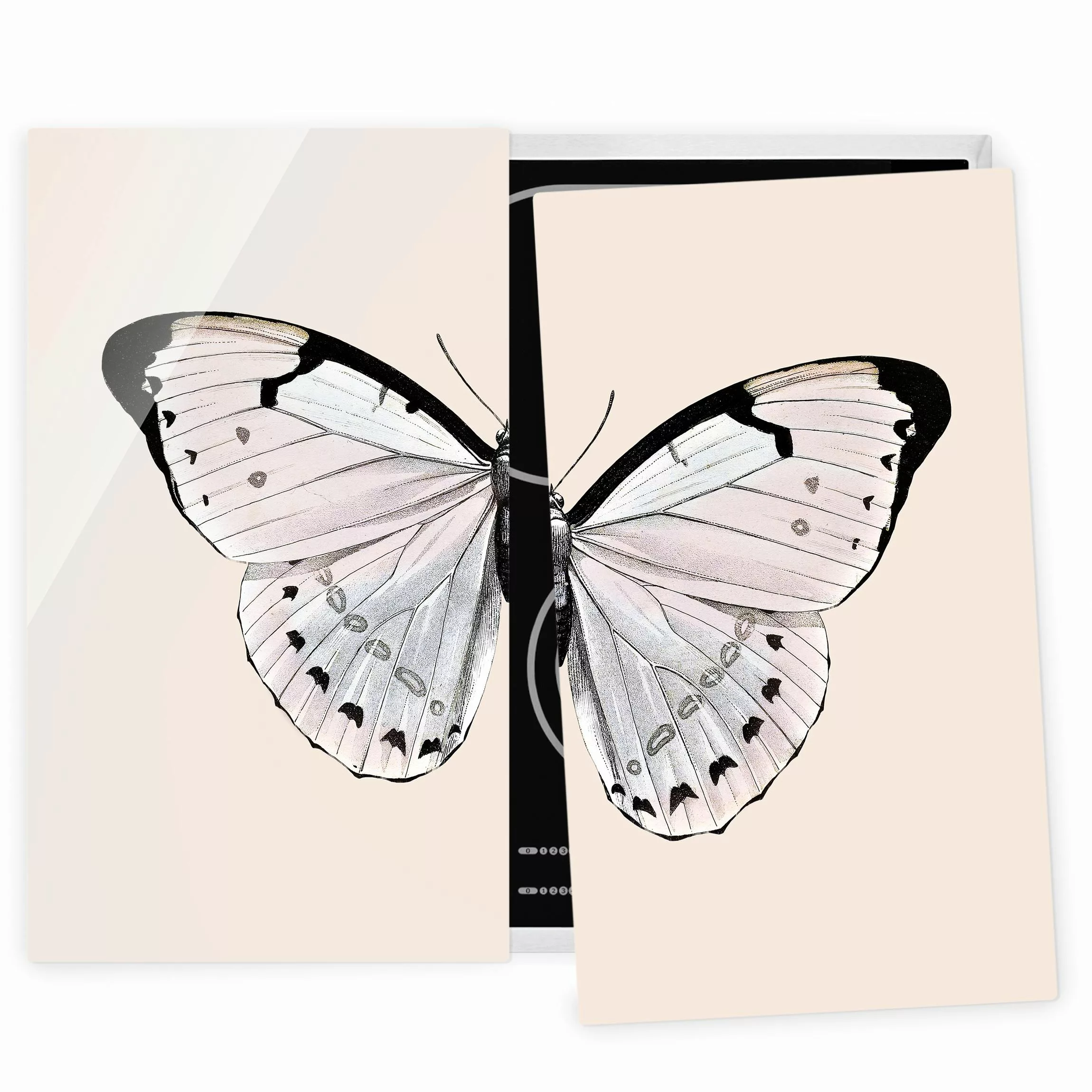 Herdabdeckplatte Schmetterling auf Beige günstig online kaufen